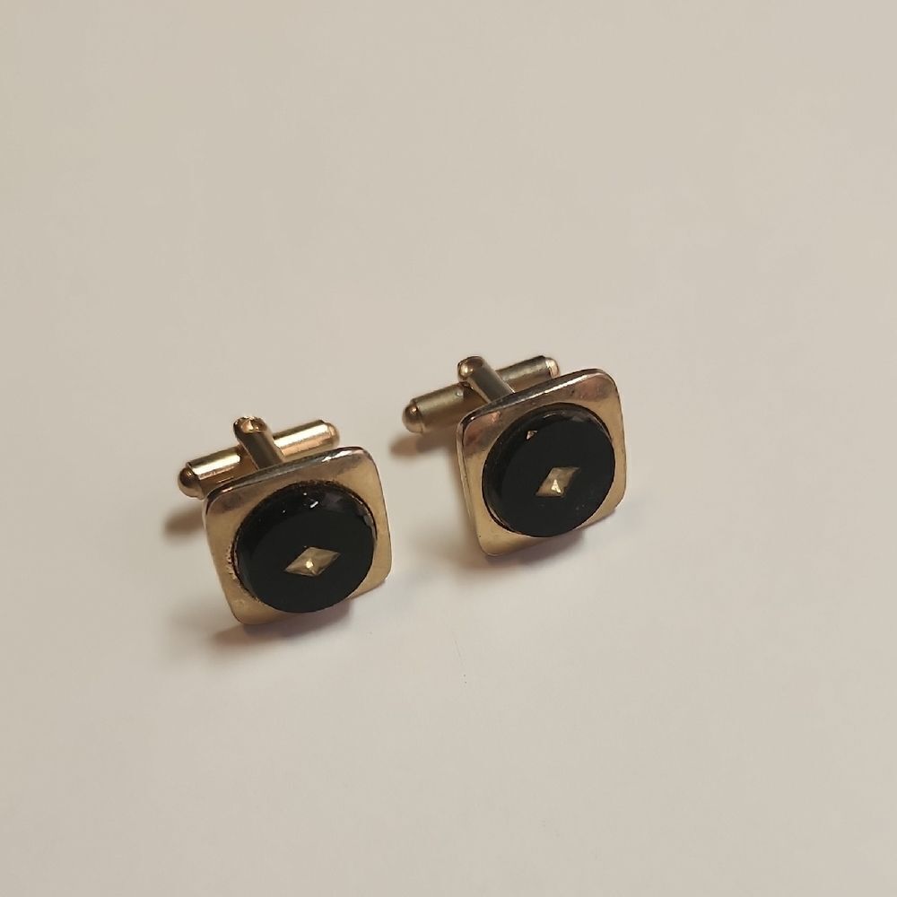 Gold and Black Cufflinks